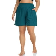 Charmo Plus Size Swim Shorts for Women High Waisted Board Shorts Tankini Swimsuit Bottom with Pockets